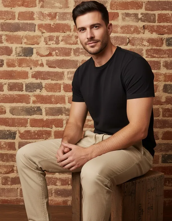 Urban_Duo_Black_&_Beige_Cotton_Linen_T-Shirt_&_Chinos_Set_for_Men