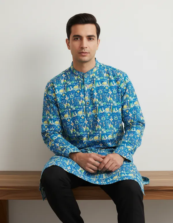 MENS_LAKHNAVI_DIGITAL_PRINT_KURTA