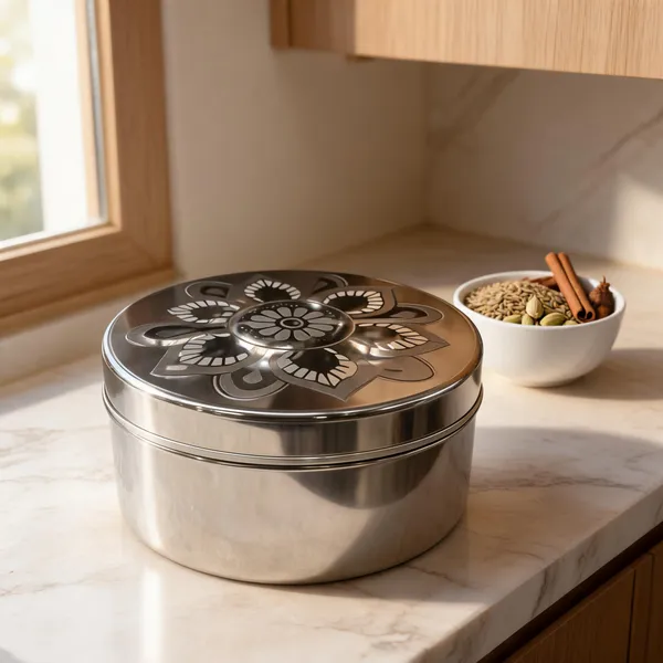 Pearl_Nx_Stainless_Steel_Laser_Design_Masala_Dabba