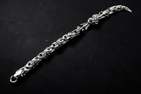 Silver_Titanium_Steel_Void_Cross_Bracelet_For_Men
