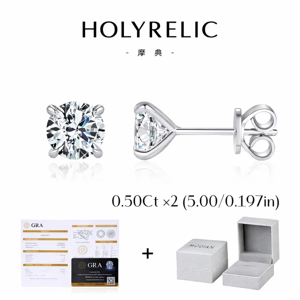 Silver_Titanium_Steel_Pair_Of_Moissanite_Stud_For_Men