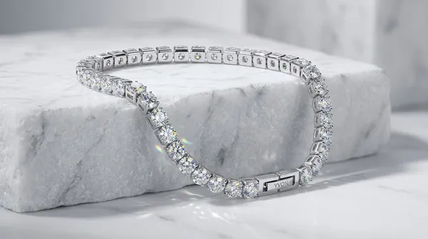 Silver_Titanium_Steel_Tennis_Bracelet_For_Men