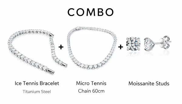 Silver_Titanium_Steel_Bracelet,_chain_And_Studs_For_Men_Set_Of_3