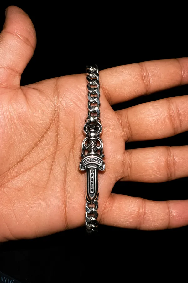 Silver_Titanium_Steel_Chrome_Heart_Link_For_Men