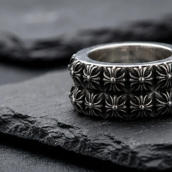 Silver_Titanium_Steel_Relic_Ring_For_Men