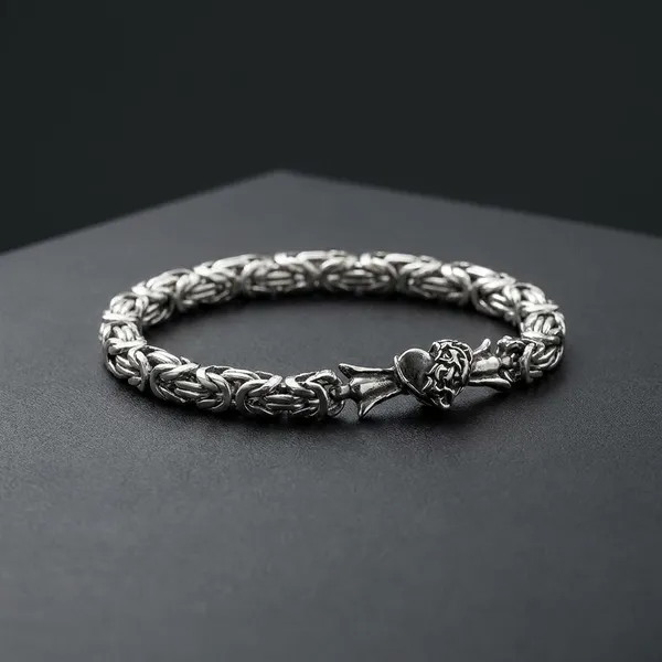 Silver_Titanium_Steel_Void_Cross_Bracelet_For_Men