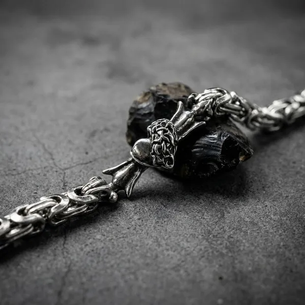 Silver_Titanium_Steel_Void_Cross_Bracelet_For_Men