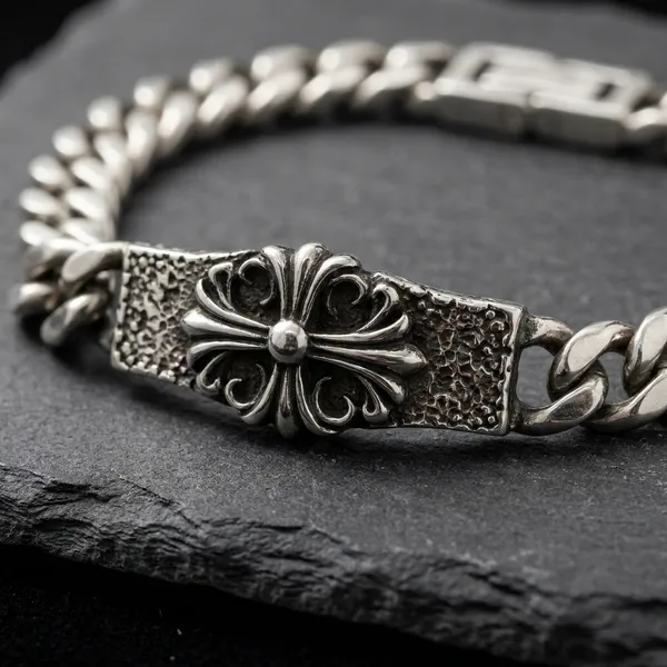 Silver_Titanium_Steel_Chrome_Heart_Link_For_Men