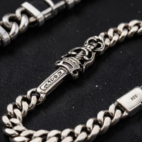 Silver_Titanium_Steel_Chrome_Heart_Link_For_Men