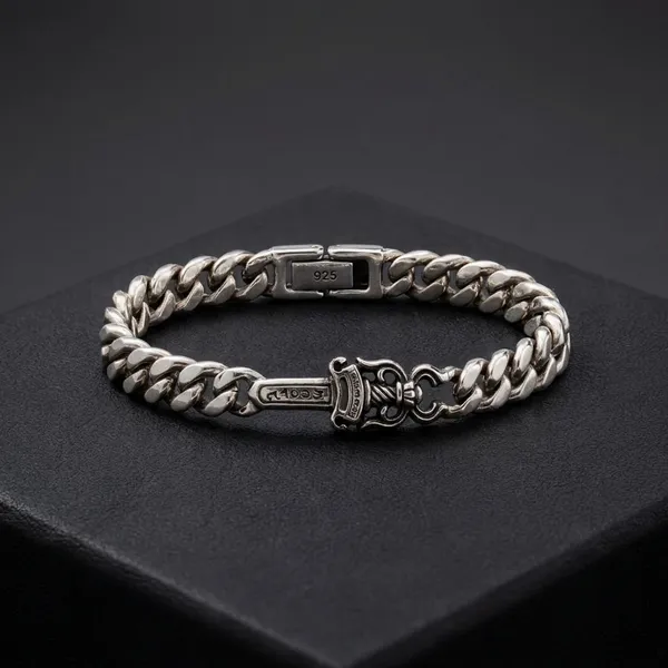 Silver_Titanium_Steel_Chrome_Heart_Link_For_Men