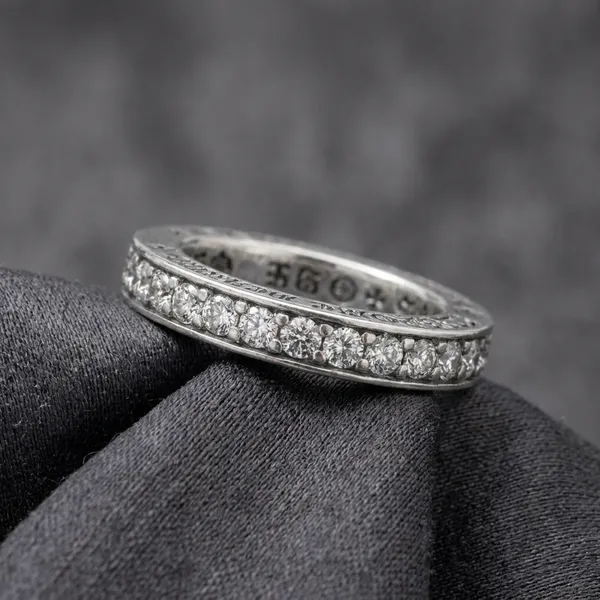 Silver_Titanium_Steel_Iced_Ring_For_Men