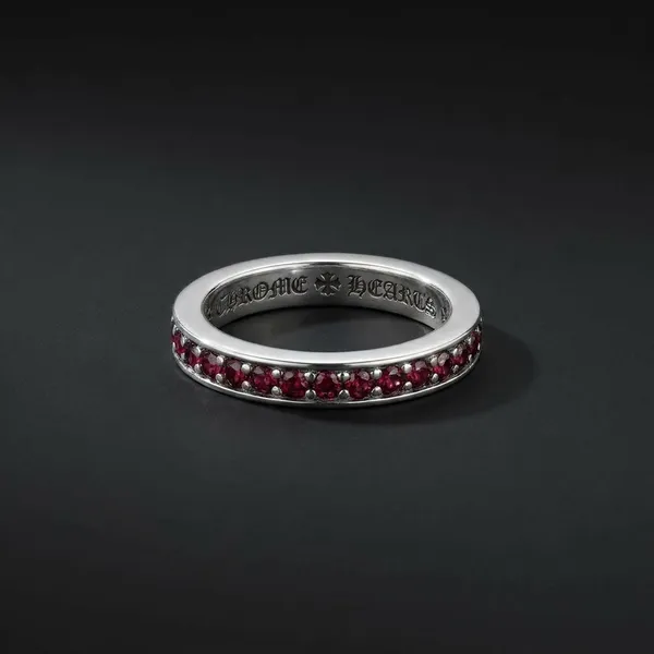 Silver_Titanium_Steel_Red_Stone_Iced_Ring_For_Men