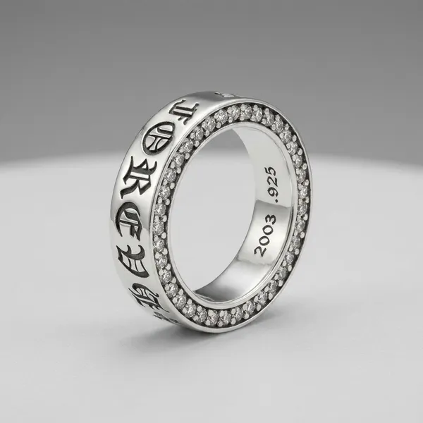 Silver_Titanium_Steel_Silver_Iced_Ring_For_Men