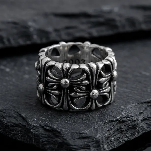 Silver_Titanium_Steel_Cross_Ring_For_Men