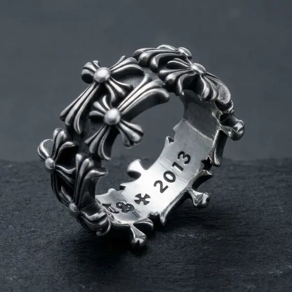 Silver_Titanium_Steel_Chrome_Hearts_Horizontal_Cross_For_Men