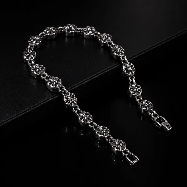 Silver_Titanium_Steel_Floral_Cross_bracelet