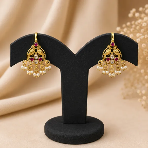 Antique_Gold_Bird_Chandelier_Bugadi_With_Pearl_Drops