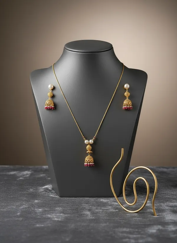 Gold_Jhumka_Pendant_Necklace_Set_With_Pearl_And_Ruby_Drops