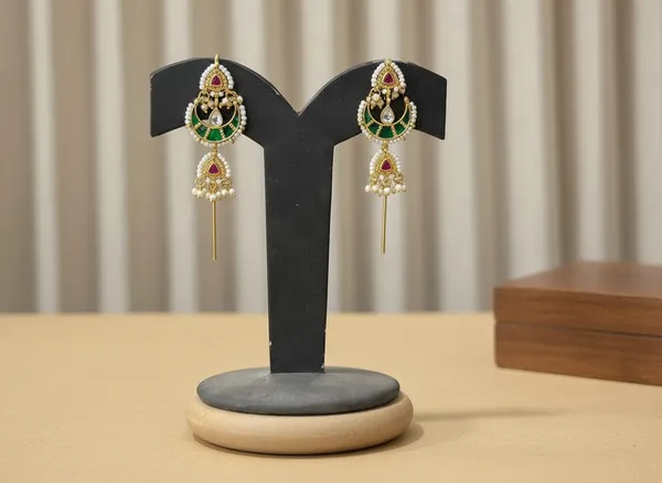Kundan_Meenakari_Chandelier_Earrings_With_Emerald_And_Pearl_Accents