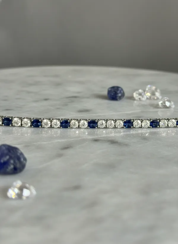 Silver_And_Blue_Sapphire_Cz_Tennis_Bracelet
