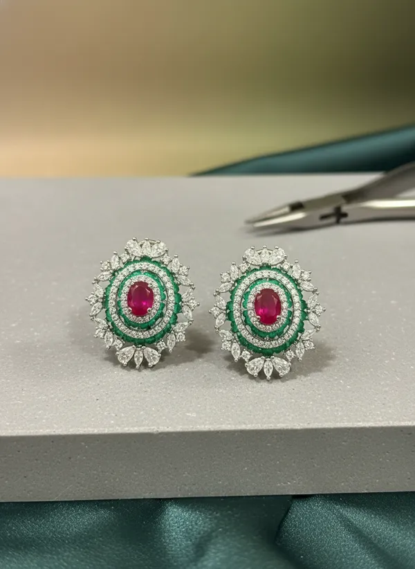 Emerald_And_Ruby_Oval_Cz_Floral_Halo_Stud_Earrings