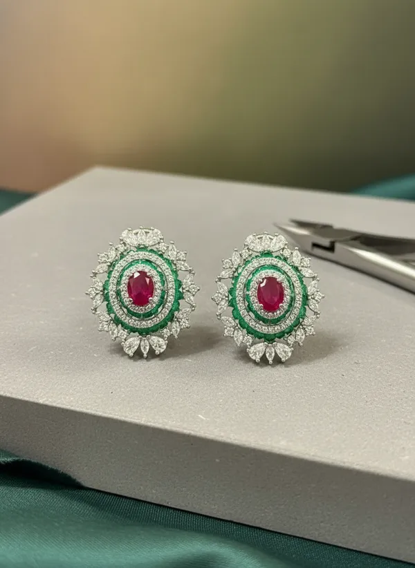 Emerald_And_Ruby_Oval_Cz_Floral_Halo_Stud_Earrings