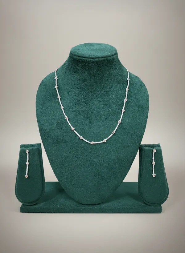 Silver_Cz_Station_Chain_Necklace_Set_With_Bar_Drop_Earrings