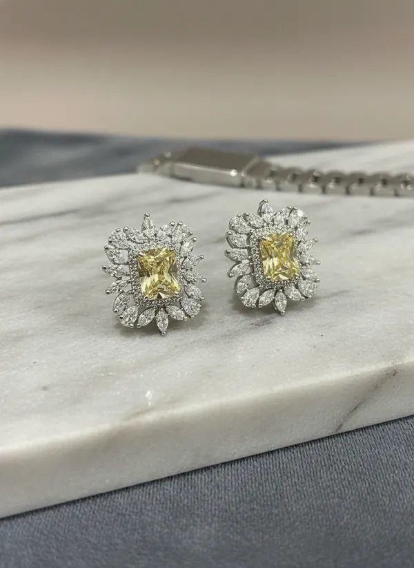 Yellow_Cz_Cushion_Cut_And_Marquise_Halo_Stud_Earrings