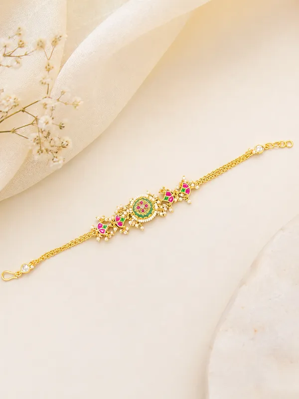 Kundan_Meenakari_Adjustable_Chain_Bracelet