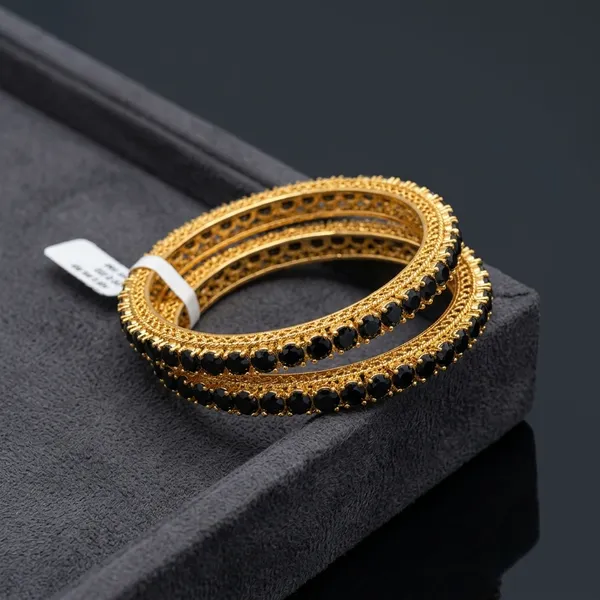 Gold_And_Black_Cz_Stone_Traditional_Bangles_For_Women