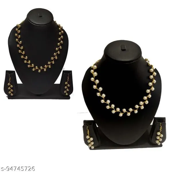 White_Weight_Pearl_Jewelry_Set_For_Women_Pack_Of_2