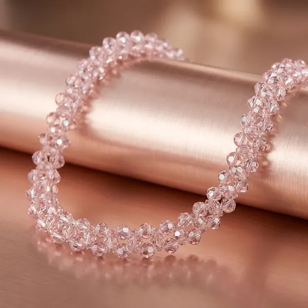Pink_Crystal_Cluster_Square__Necklace_And_Earrings_Set