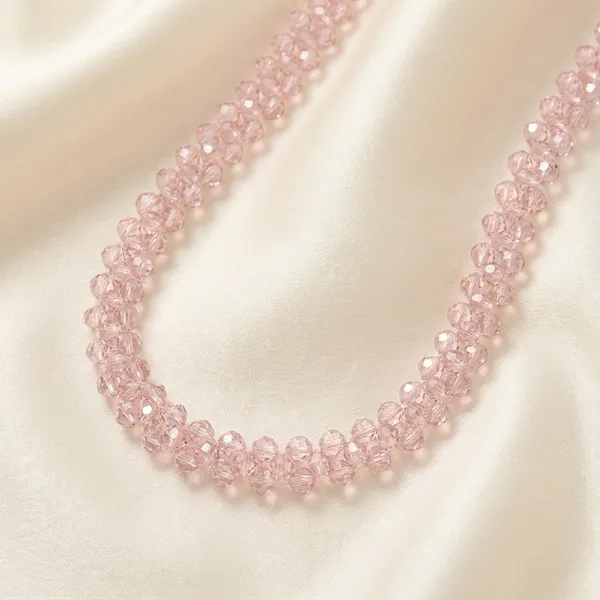 Pink_Crystal_Cluster_Square__Necklace_And_Earrings_Set