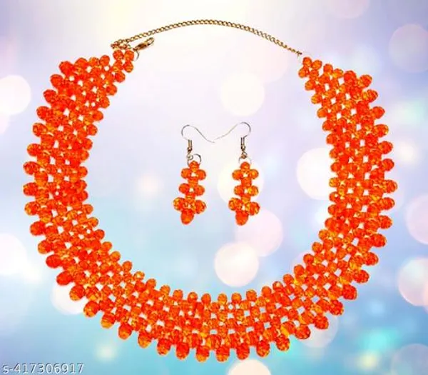 Bridal_Party_Wear_Necklace_Orange_Necklace