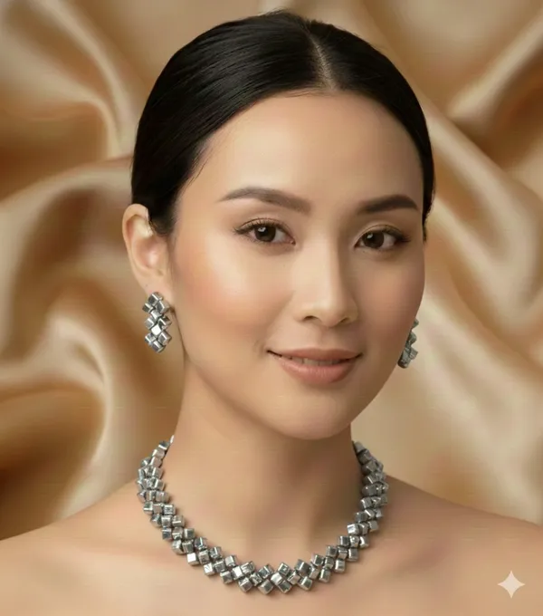 SilverSquare_Jewellery_Set_With_Necklace_And_Earrings