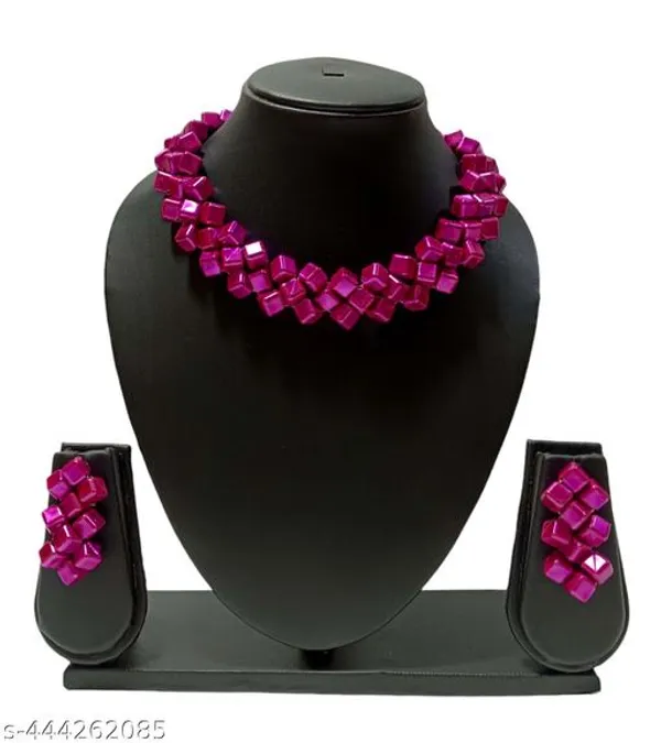 M_Purple_Square_Necklace_And_Earring_