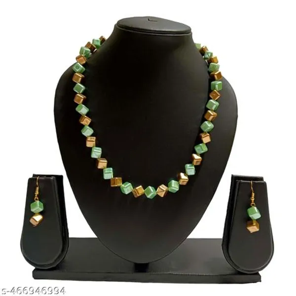 Turquoise_Green_Square_Single_Line_Jewellery_Set_For_Women