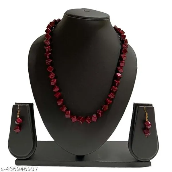 Maroon_Square_Single_Line_Jewellery_Set_For_Women