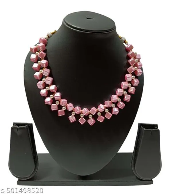 Pink_Handmade_Pearl_Jewellery_Set_For_Women