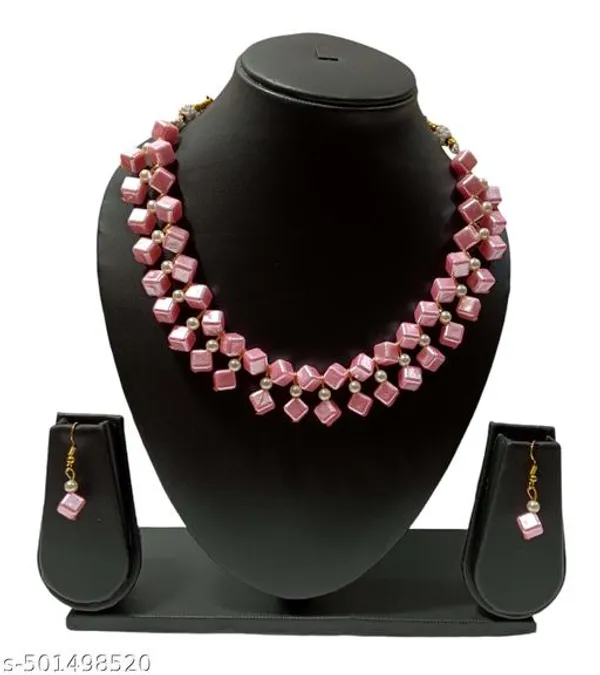 Pink_Handmade_Pearl_Jewellery_Set_For_Women