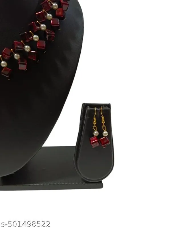 Maroon_Handmade_Pearl_Jewellery_Set_For_Women