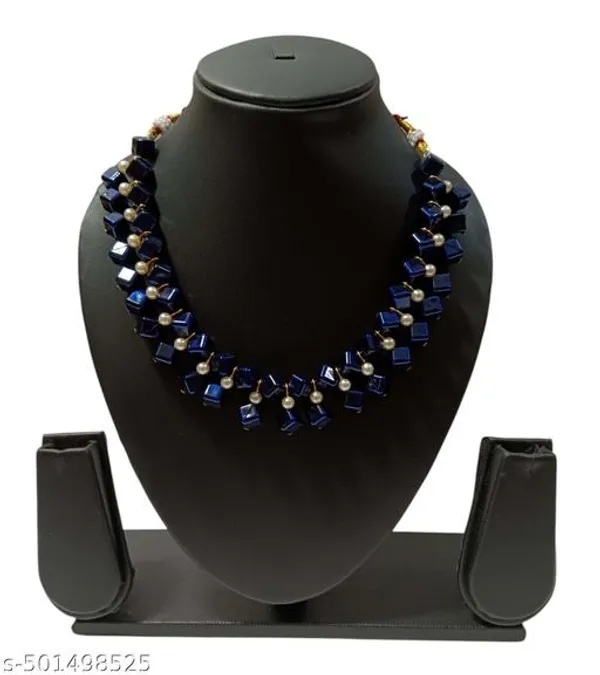 Navy_Blue_Handmade_Pearl_Jewellery_Set_For_Women