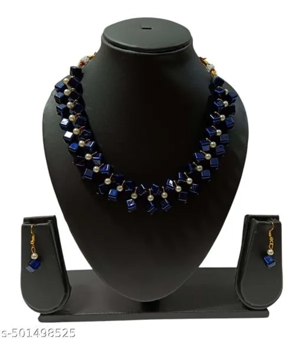 Navy_Blue_Handmade_Pearl_Jewellery_Set_For_Women