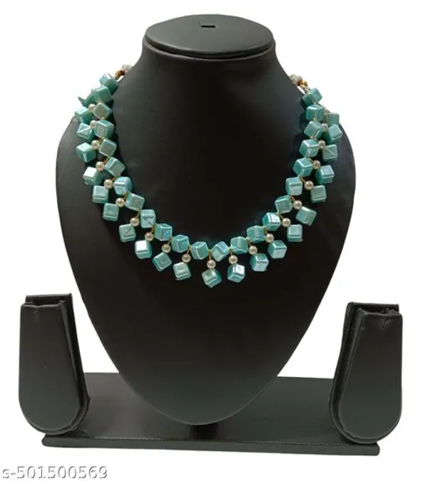 Cyan_Blue_Handmade_Pearl_Jewellery_Set_For_Women