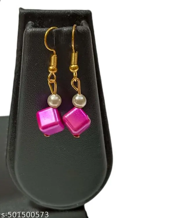 Pink_Handmade_Pearl_Jewellery_Set_Magentae_For_Women