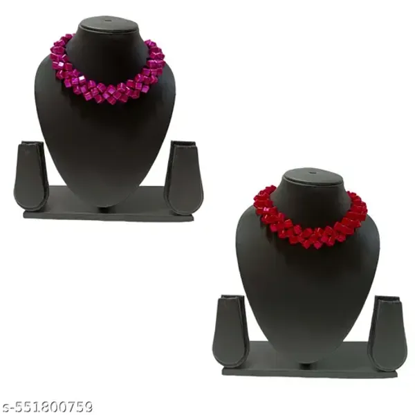 Red_Handmade_Pearl_Jewellery_Set_Magenta_Berry_For_Women_Pack_Of_2