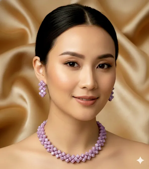 Elegant_Purple_Beaded_Jewelry_Set_-_Necklace_And_Earrings