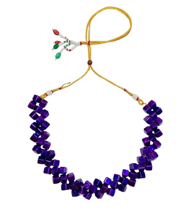 Purple_Square_Beaded_Necklace_With_Matching_Earrings_Jewelry_Set_For_Women