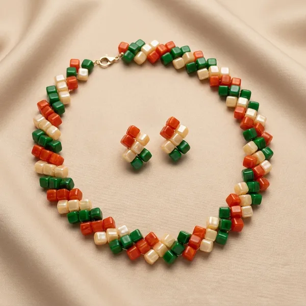 Tiranga_Square_Necklace_And_Earring