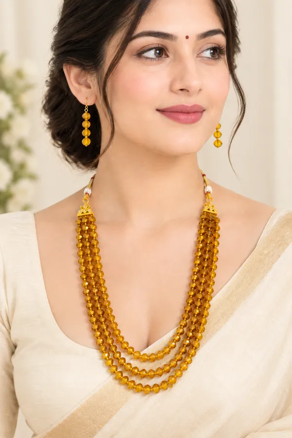 Golden_Crystal_Elegance_Three-Layer_Necklace